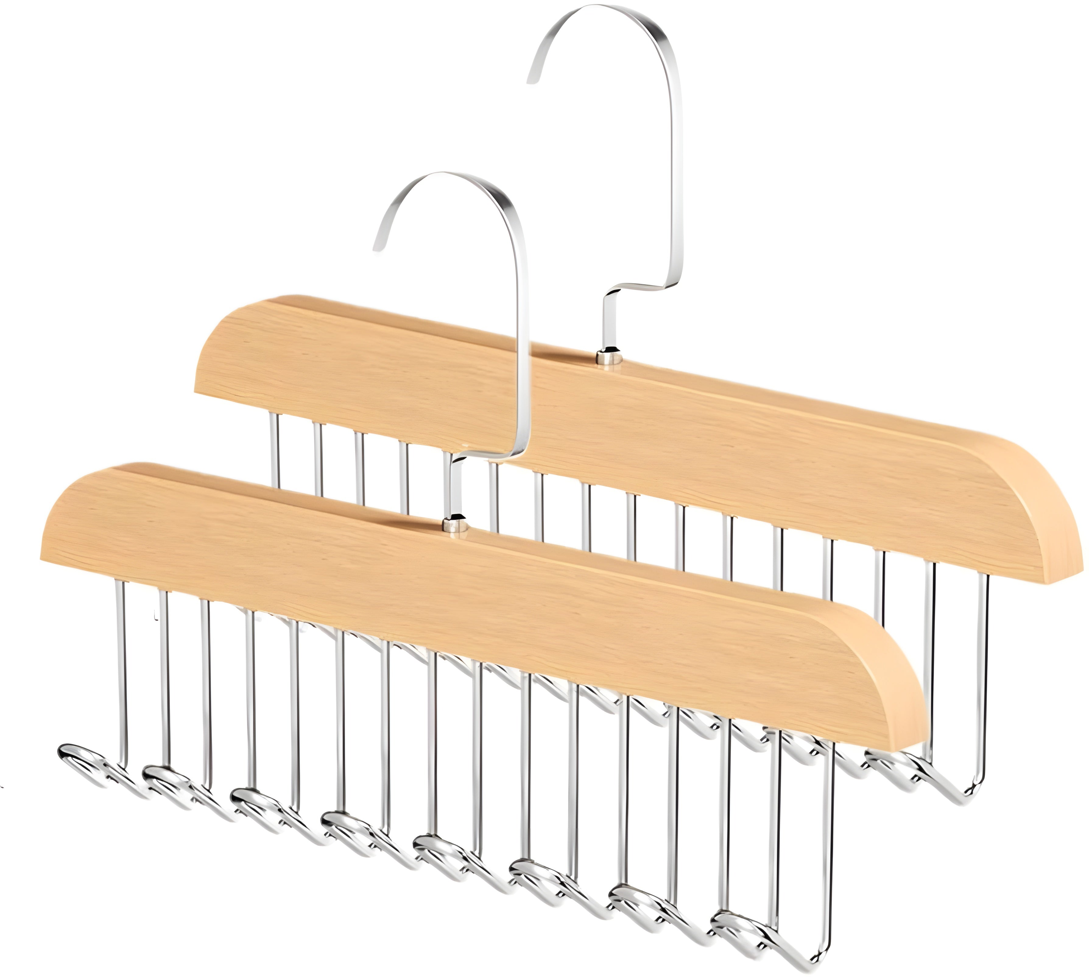 8 Hooks Multi-Function Wooden Hanger | Space-Saving Organizer for Caps, Belts, Ties & Accessories