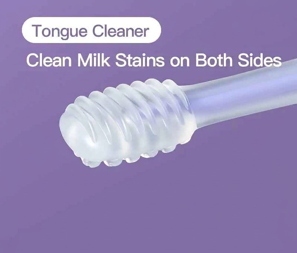 Baby Silicone Toothbrush & Tongue Cleaner (Pack of 2) | Soft Infant Oral Care Set with Storage Box