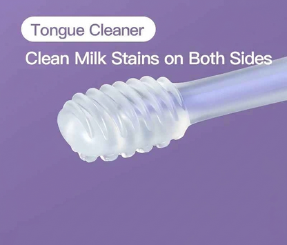 Baby Silicone Toothbrush & Tongue Cleaner (Pack of 2) | Soft Infant Oral Care Set with Storage Box