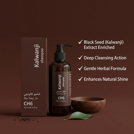 Kalwanji CH6 Herbal Shampoo 250ml | Black Seed Extract Nourishing & Strengthening Hair Cleanser