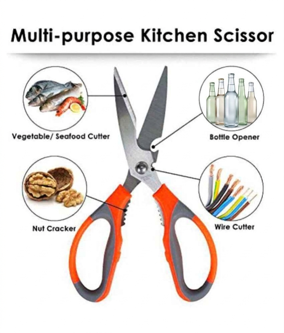 Multi Purpose Kitchen Scissors | Heavy Duty Multi-Function Kitchen Shears with Bottle Opener