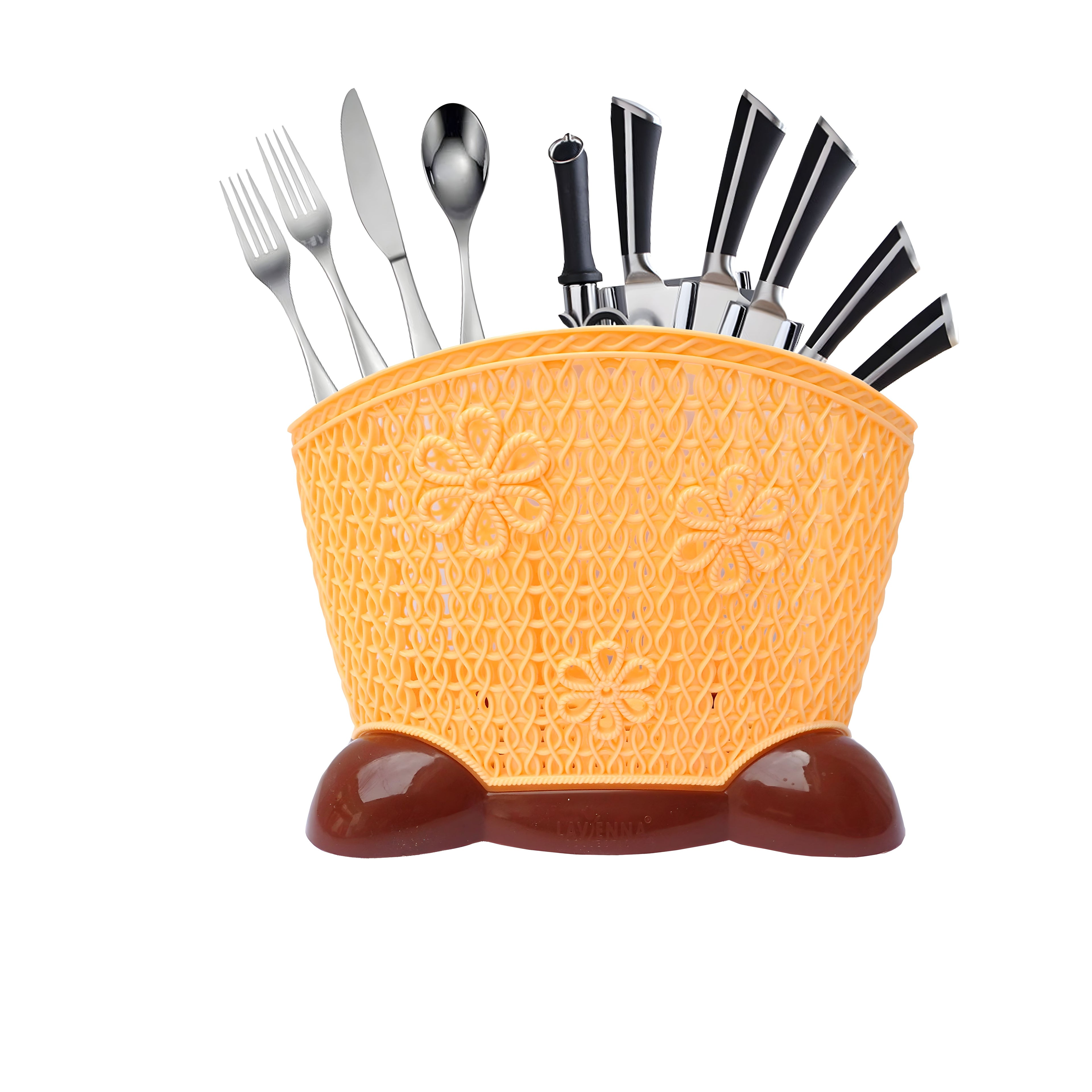 3-Compartment Cutlery Organizer Basket | Kitchen Dinnerware & Utensil Storage Holder