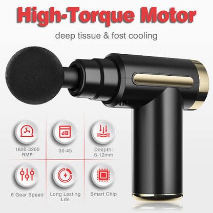4-in-1 Rechargeable Massage Gun – 5 Speed Modes