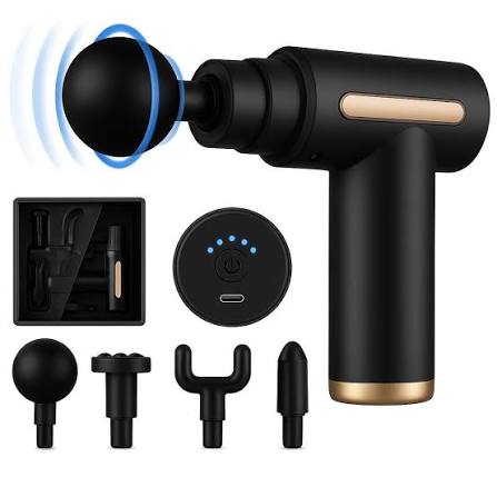 4-in-1 Rechargeable Massage Gun – 5 Speed Modes