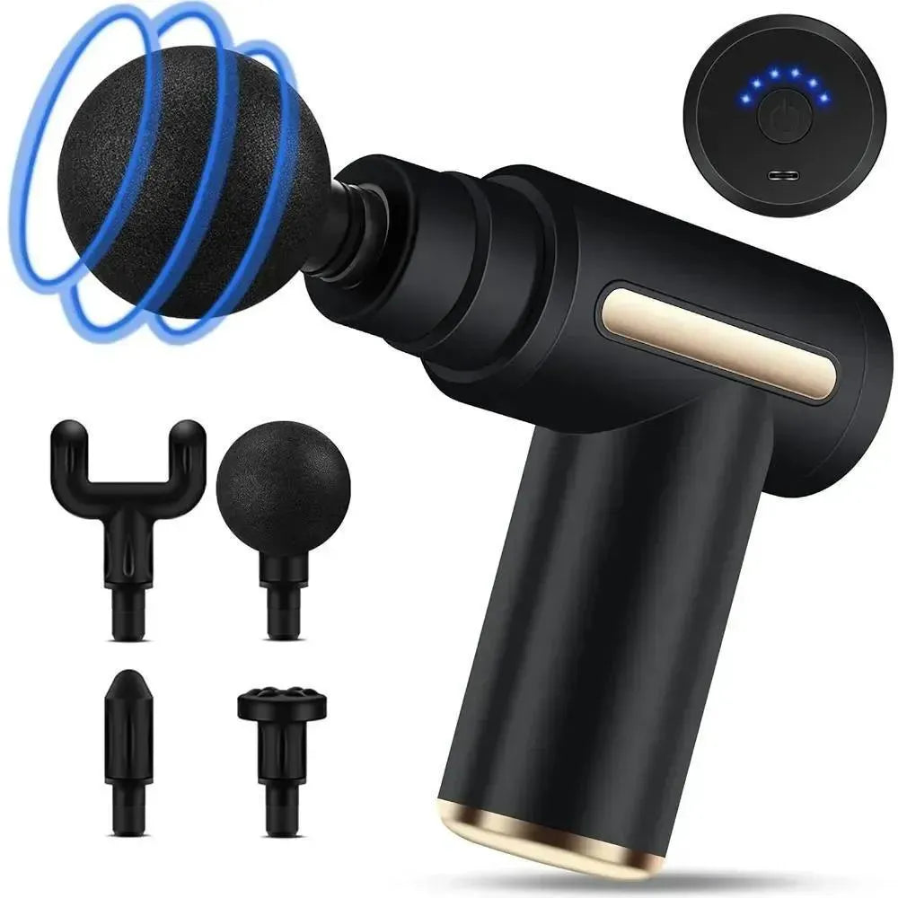4-in-1 Rechargeable Massage Gun – 5 Speed Modes