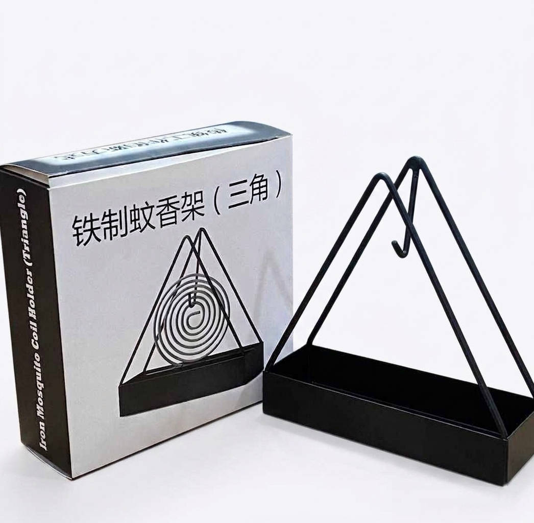 Mosquito Coil Holder Burner Stand with Ash Catcher | Metal Decorative Coil Stand (Black)