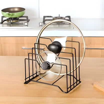 Multi-Functional Kitchen Cutting Board & Pot Lid Organizer Rack | Space-Saving Storage Stand