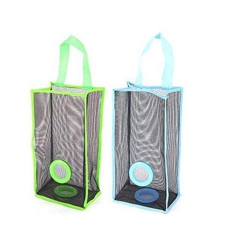 Hanging Plastic Bag Holder & Dispenser | Mesh Storage Organizer for Grocery & Trash Bags