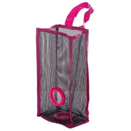 Hanging Plastic Bag Holder & Dispenser | Mesh Storage Organizer for Grocery & Trash Bags