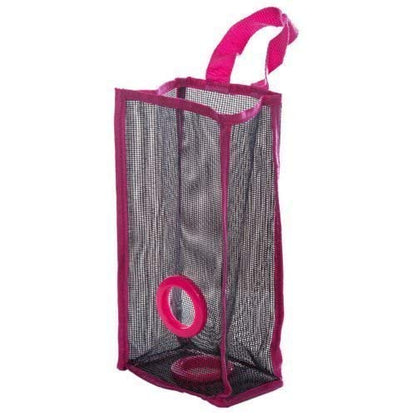 Hanging Plastic Bag Holder & Dispenser | Mesh Storage Organizer for Grocery & Trash Bags