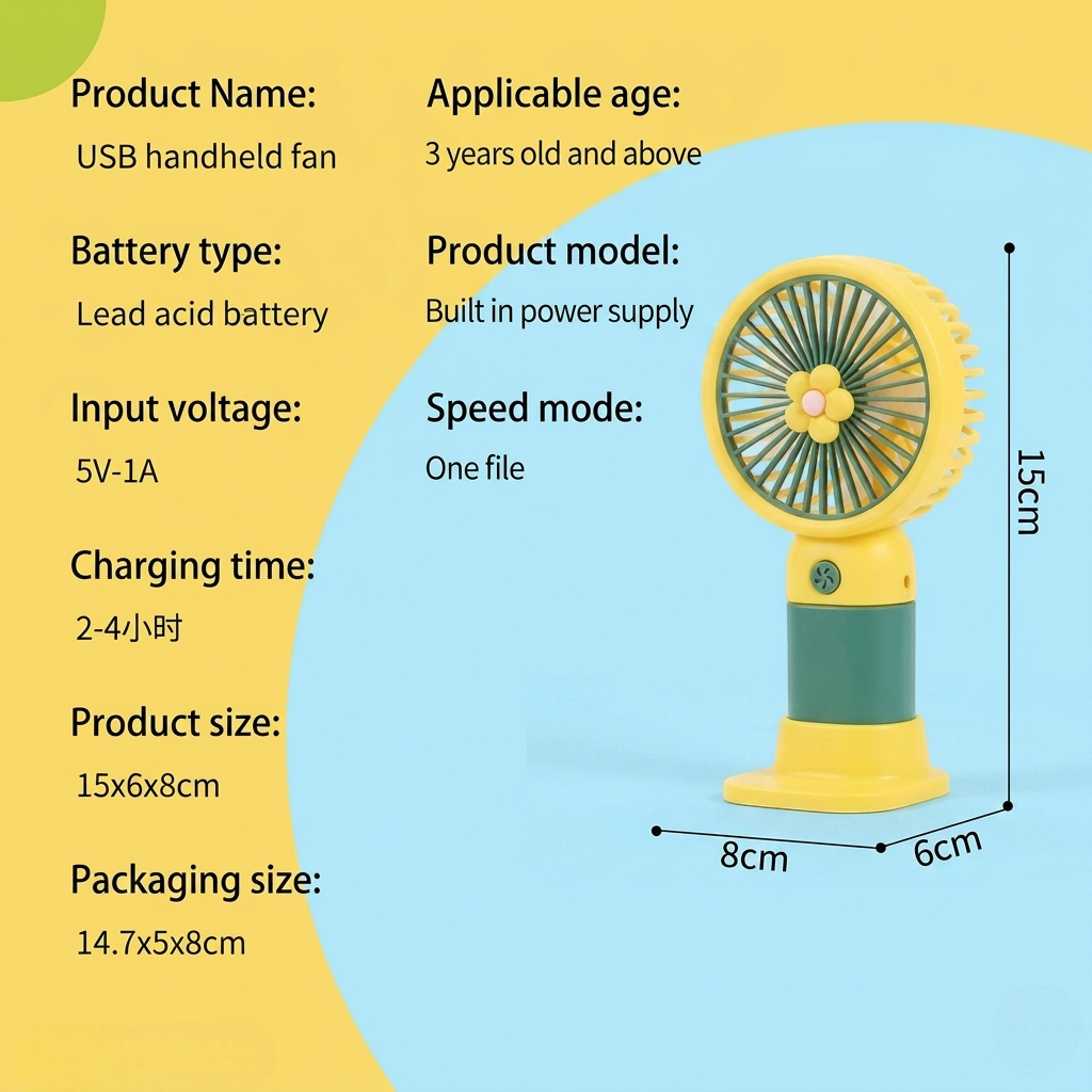 Portable Mini Rechargeable Fan | USB Desktop Stand Fan with Battery, Fast Charging & Premium Box