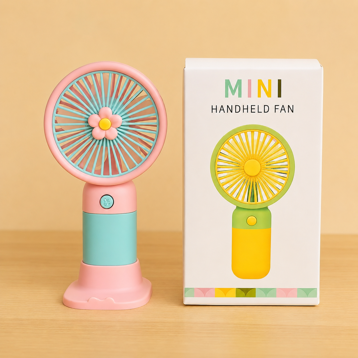 Portable Mini Rechargeable Fan | USB Desktop Stand Fan with Battery, Fast Charging & Premium Box