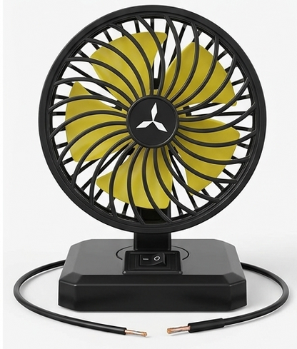 Portable AC/DC Table Fan | 12V Car & 220V Home Mini Desk Fan (8x6 Inches)