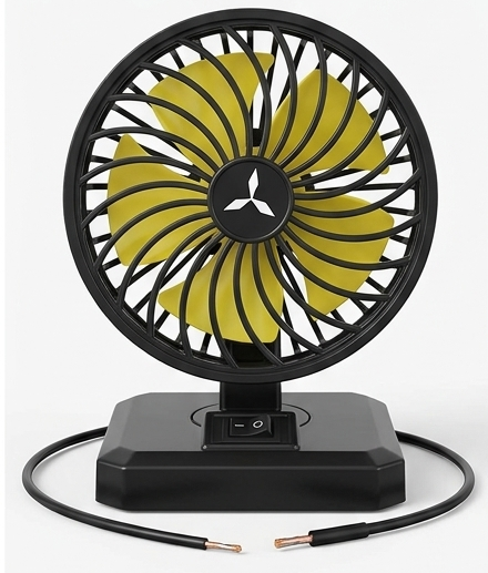 Portable AC/DC Table Fan | 12V Car & 220V Home Mini Desk Fan (8x6 Inches)