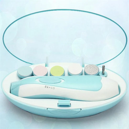 Premium 6-in-1 Electric Baby Nail Trimmer Set | Safe Infant Nail Filer with Storage Case