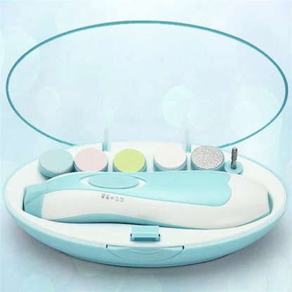 Premium 6-in-1 Electric Baby Nail Trimmer Set | Safe Infant Nail Filer with Storage Case
