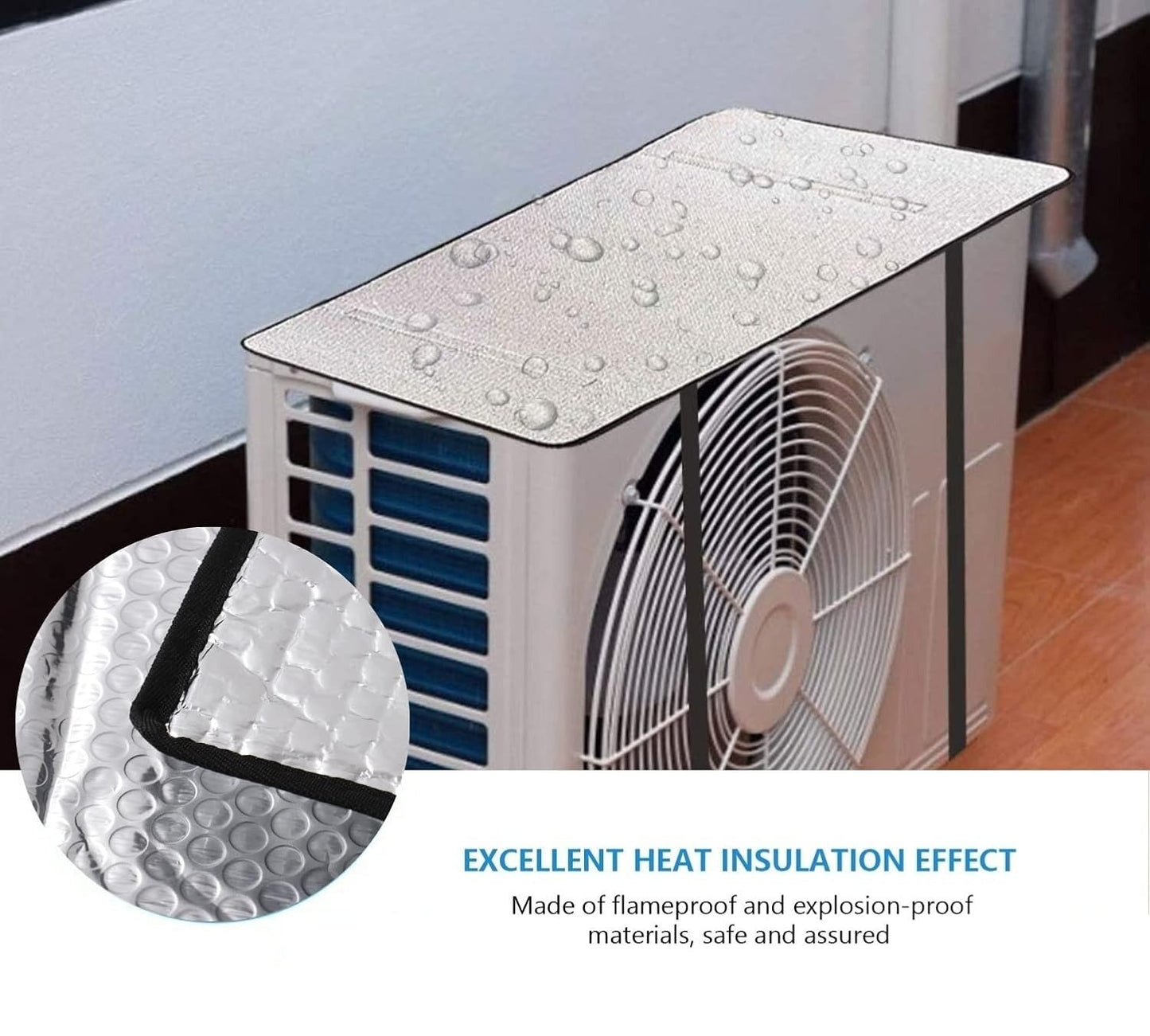 Premium Split AC Outdoor Unit Heat Insulation Sheet | Universal Sun & Weather Protection Cover for AC Condenser (1–2 Ton)