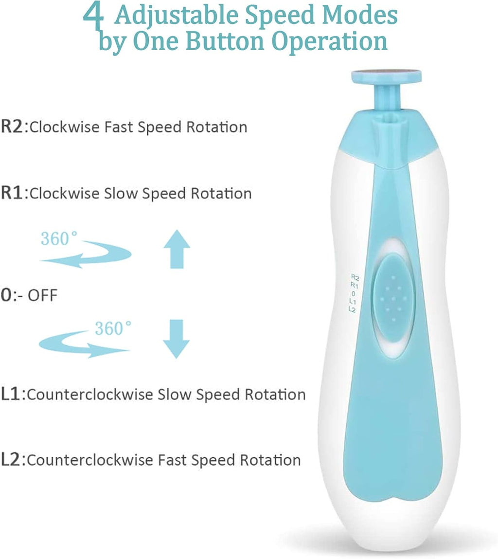 Premium 6-in-1 Electric Baby Nail Trimmer Set | Safe Infant Nail Filer with Storage Case