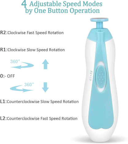 Premium 6-in-1 Electric Baby Nail Trimmer Set | Safe Infant Nail Filer with Storage Case
