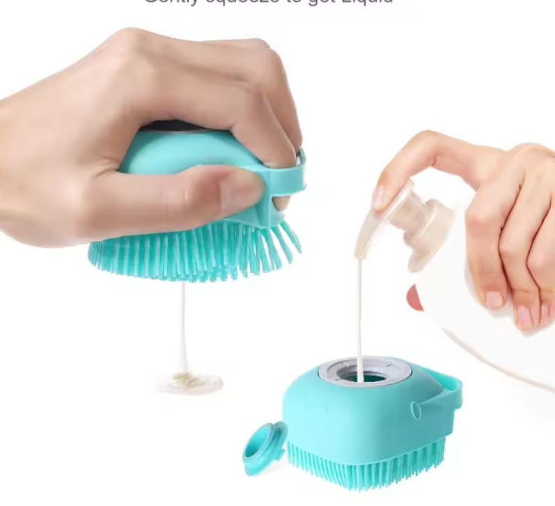 Silicone Bath Body Brush with Soap Dispenser – Random Colour