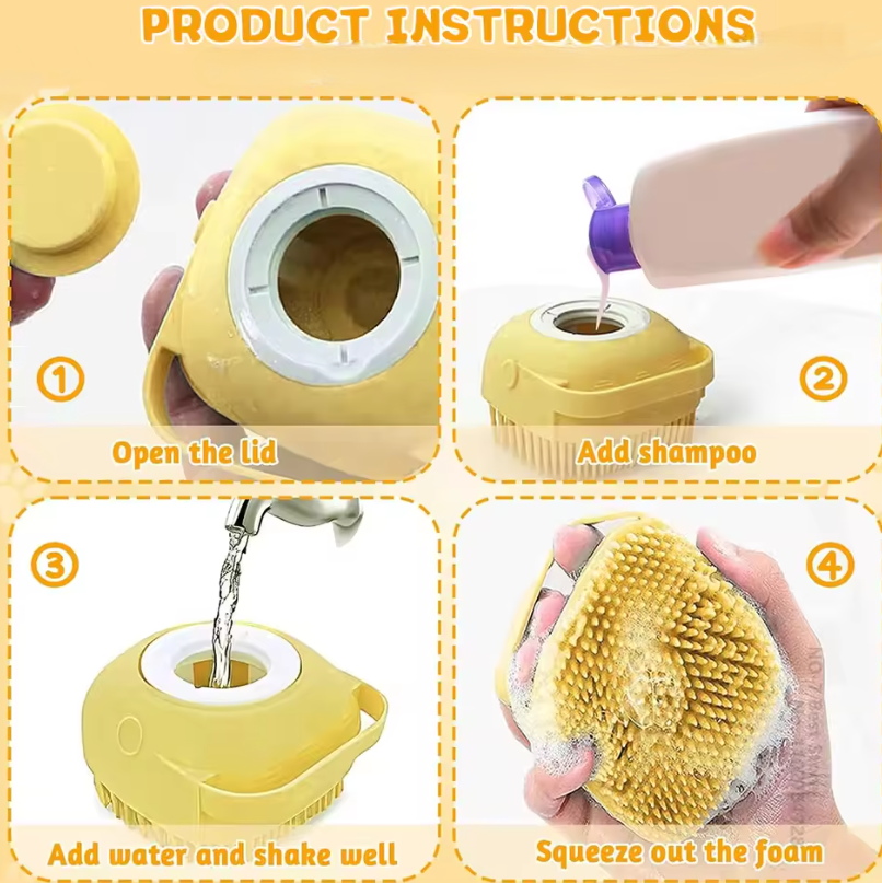 Silicone Bath Body Brush with Soap Dispenser – Random Colour