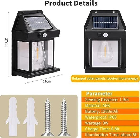 Motion Solar Interaction Wall Lamp BK-888 | Waterproof Outdoor Motion Sensor Solar LED Lantern