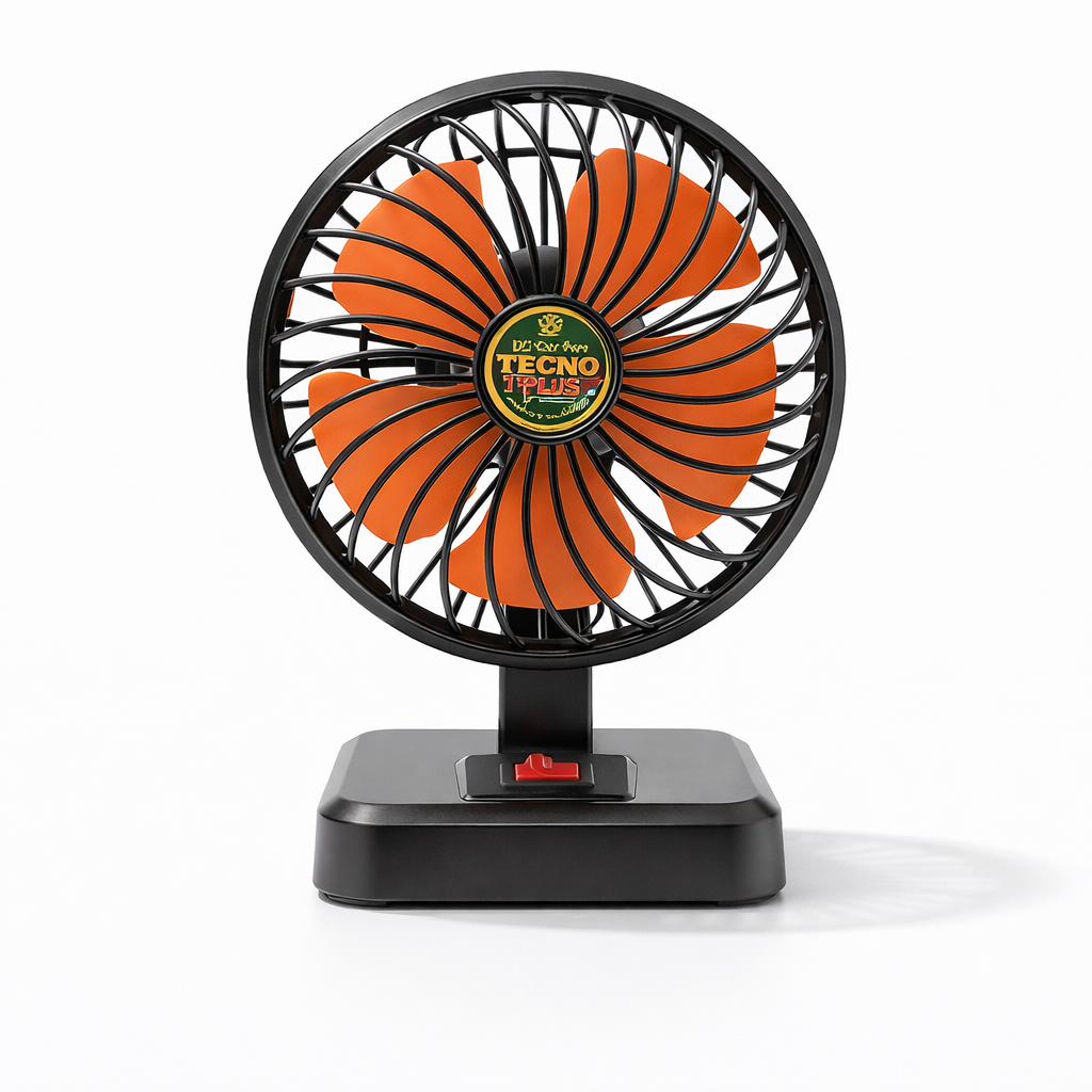 TECNO Plus GA-88 Portable AC/DC Table Fan | 12V Car & 220V Home Mini Desk Fan (8x6 Inches)