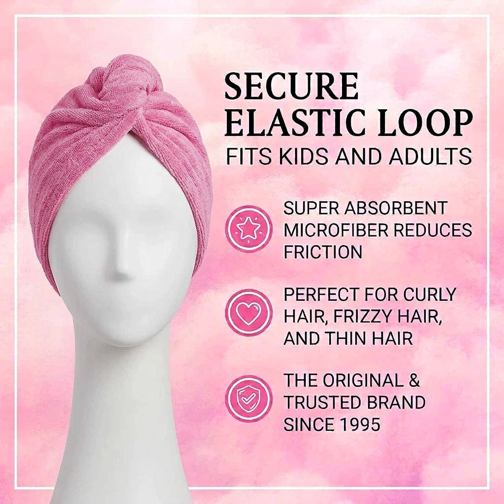 Girls Cap Towel - Twist Hair Wrap for Women