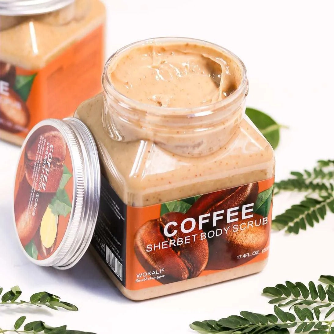 WOKALI Coffee Sherbet Body Scrub 350ml (WKL692) | Exfoliating & Hydrating Coffee Scrub for Smooth, Glowing Skin
