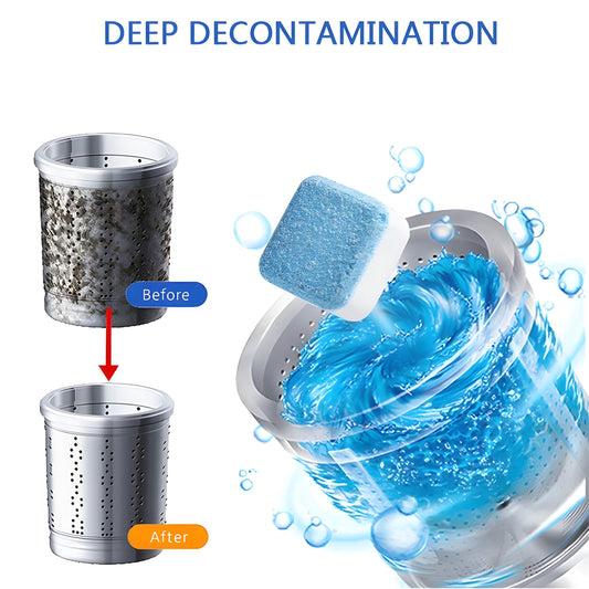 12 Tablets Washing Machine Cleaner | Deep Cleaning Descaler for Front Load, Top Load & HE Washers