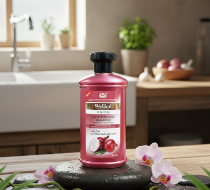 Wellice Professional Onion Anti Hair Loss Shampoo 400g | Strengthening & Nourishing Hair Care Shampoo