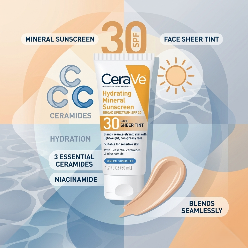 Hydrating Mineral Sunscreen SPF 30 | Broad Spectrum UV Protection (50ml)
