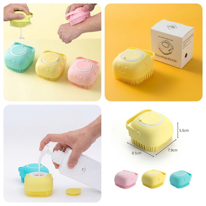 Silicone Bath Body Brush with Soap Dispenser – Random Colour